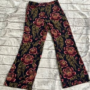 Ann Taylor Black Floral Pants